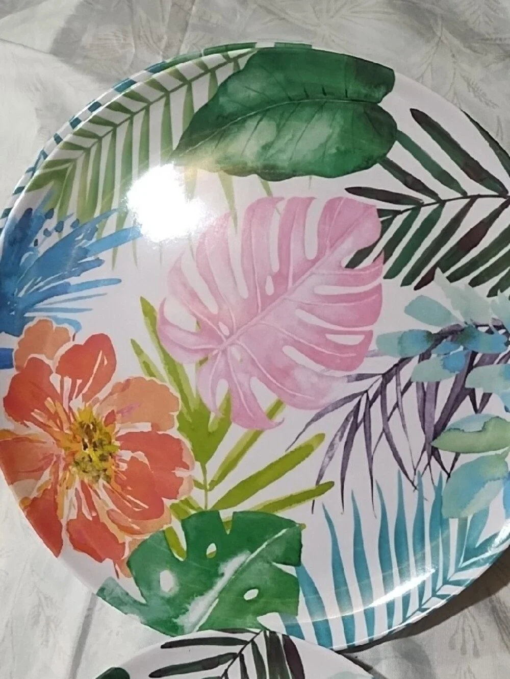 Tropical Floral Dinner Plates – Set Of 11 NWT Multicolor.